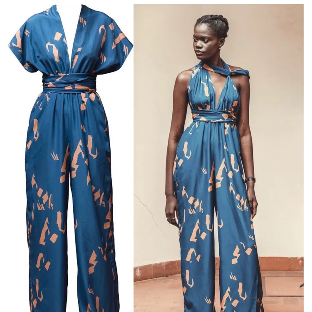 Umy Abstract Print Convertible Jumpsuit